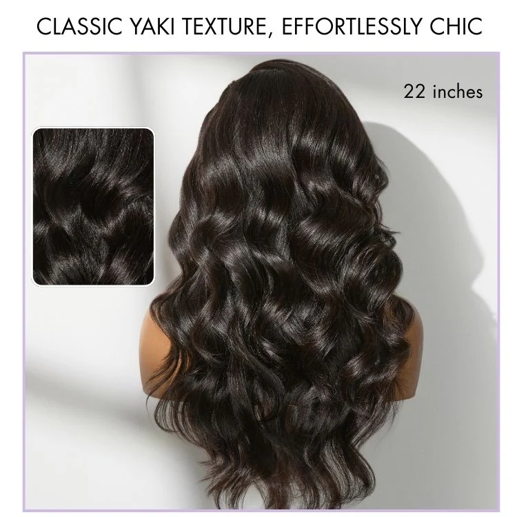 Readitress™ Side Braided Yaki Body Wave Glueless Ear To Ear 13x6 Frontal HD Lace Wig Human Hair Flexi Fit Drawstring Cap4