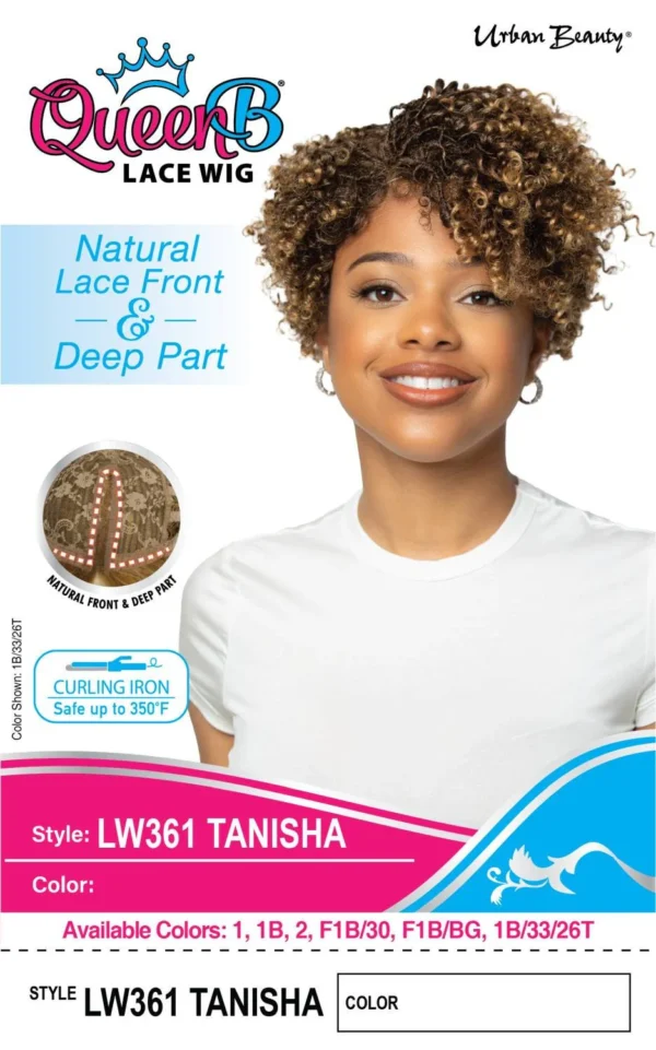 queen b lace wig lw361 tanisha – natural lace front with deep part